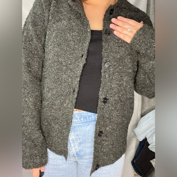 Vintage I.B Diffusion size M wool buttoned‎ down grey long sleeve cardigan - Picture 12 of 12